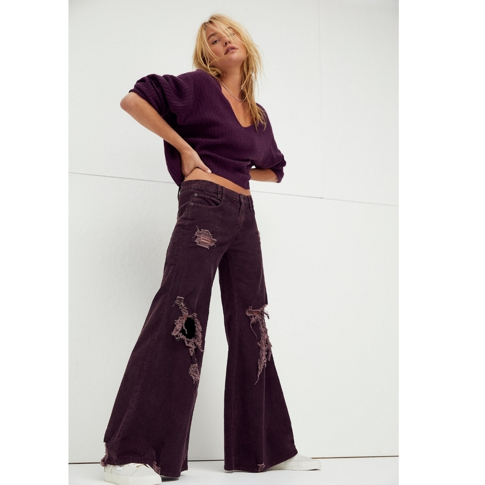 Free People ×We The Free- Night Fever Cord Flare Jeans